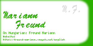 mariann freund business card